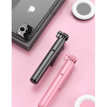 Uk Plus Wireless Bluetooth Selfie Stick For Iphone 11 Pro 7 8 For Samsung Galaxy Foldable Handheld Monopod Shutter Remote Tripod (Black)Electronics
