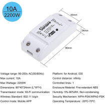 Sonoff Wifi Switch Basic Works With Alexa For Google Home Timer 10A/2200W Wireless Remote Switch For Android/Ios App Control For Electric Appliances Universal Smart Home Automation Module