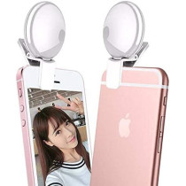 Uk Plus Selfie Ring Light,Mini Portable Pocket Ring Light For Phone Flattering Selfie Light With Rechargeable Battery. Extra 3 Level Brightness. (Black)