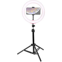 Uk Plus Selfie Ring Light With 60Cm Extendable Tripod Stand & Flexible Phone Holder For Live Stream/Makeup, Ubeesize Mini Desktop Led Camera Ringlight For Youtube Video, Compatible With Iphone/Android