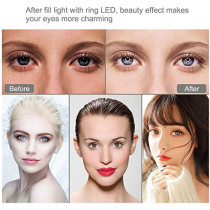 Uk Plus Selfie Ring Light With 60Cm Extendable Tripod Stand & Flexible Phone Holder For Live Stream/Makeup, Ubeesize Mini Desktop Led Camera Ringlight For Youtube Video, Compatible With Iphone/Android