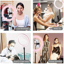 Uk Plus Selfie Ring Light With 60Cm Extendable Tripod Stand & Flexible Phone Holder For Live Stream/Makeup, Ubeesize Mini Desktop Led Camera Ringlight For Youtube Video, Compatible With Iphone/Android