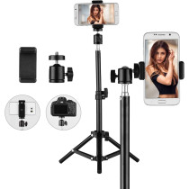 Uk Plus Studio Photography Light Tripod Stand Adjustable Aluminum Alloy For Supporting Flash Lights Softbox With Ball Head Cellphone Clamp (50Cm)