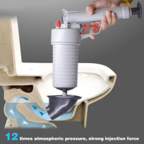 1989Candy Toilet Dredge Plug Air Power Pump Bathroom Drain Cleaner Plunger (Grey)