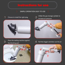 1989Candy Toilet Dredge Plug Air Power Pump Bathroom Drain Cleaner Plunger (Grey)