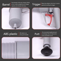 1989Candy Toilet Dredge Plug Air Power Pump Bathroom Drain Cleaner Plunger (Grey)