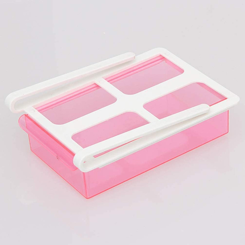Uk Plus Refrigerator Storage Box Fridge Drawer Organizer Fridge Shelf Holder Food Fresh-Keeping Organizer Container Basket For Home (Pink)