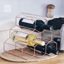 Metal Wine Rack (Rose Gold)Kitchen