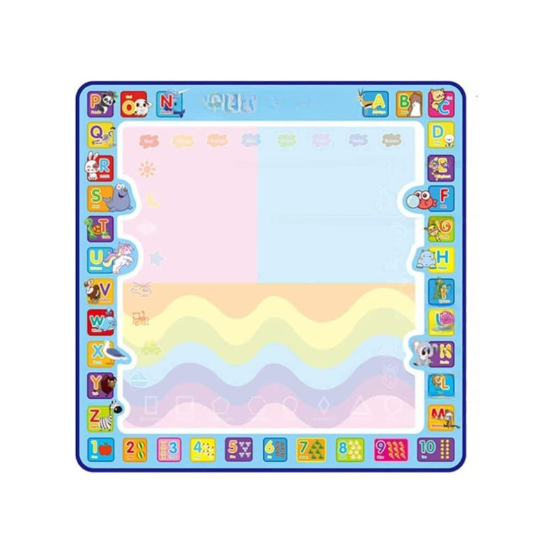 100 X 100 Cm Extra Large Aqua Magic Doodle Mat, Colorful Educational Water Drawing Doodling Mat Coloring Mat For Kids Toddlers Boys Girls Age Of 2 3 4 5 6 7 8