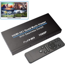 UK PLUS Hdmi Swithcer 4X1, Hdmi Quad Multi-Viewer Hdmi Switcher 1080P Hdmi Splitter Seamless Ir Control Eu 3D Support 5 Modes For Ps4/Pc/Stb/Dvd (Style 1)