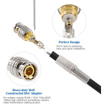 UK PLUS 15 Pack Bnc Male Coaxial Connectors Rg59 Rg6 Coaxial Terminal Gold-Plated Screw On Brass Adapter For Cctv Home Security Surveillance Camera Rg59 Rg6 Video Transmission Coax Cables