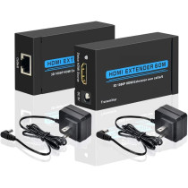 UK PLUS Hdmi Extender Over Single Cat 5E/6/6A 60M Support Full Hd 1080P 3D Hdcp Edid Ethernet Lan Cable Switch Network Rj45 To Hdmi Extension Adapter Transmitter Receiver Us Plug