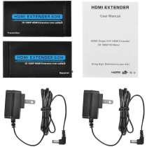 UK PLUS Hdmi Extender Over Single Cat 5E/6/6A 60M Support Full Hd 1080P 3D Hdcp Edid Ethernet Lan Cable Switch Network Rj45 To Hdmi Extension Adapter Transmitter Receiver Us Plug