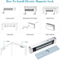 Electric Magnetic Electromagnetic Lock Flush Mount Holding Force For Access Control Single Door 12V (Double Door- 280Kg)