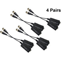 UK PLUS Upgraded 4 Pairsï¼ˆ8Pcsï¼‰ 1080P Split Joint Mini Cctv Bnc Hd-Cvi/Tvi/Ahd Passive Video Balun Transceiver,Male Bnc To Utp Cat5/5E/6/6E Cable