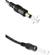 UK PLUS 2 Pack Black 1 Female To 4 Male 5.5Mm X 2.1Mm Cctv Dc Power Supply Splitter Cable