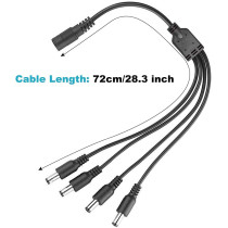 UK PLUS 2 Pack Black 1 Female To 4 Male 5.5Mm X 2.1Mm Cctv Dc Power Supply Splitter Cable