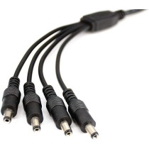 UK PLUS 2 Pack Black 1 Female To 4 Male 5.5Mm X 2.1Mm Cctv Dc Power Supply Splitter Cable