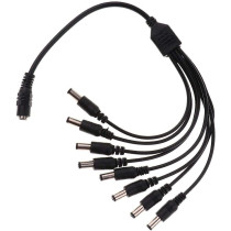 UK PLUS 2 Pack Black 1 Female To 8 Male 5.5Mm X 2.1Mm Cctv Dc Power Supply Splitter Cable
