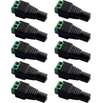UK PLUS 10 X Female 2.1X5.5Mm Dc Power Cable Jack Adapter Connector Plug Led Strip Cctv Camera Use 12V (10 Female Adapter)