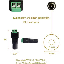 UK PLUS 10 X Female 2.1X5.5Mm Dc Power Cable Jack Adapter Connector Plug Led Strip Cctv Camera Use 12V (10 Female Adapter)