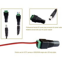 UK PLUS 10 X Female 2.1X5.5Mm Dc Power Cable Jack Adapter Connector Plug Led Strip Cctv Camera Use 12V (10 Female Adapter)