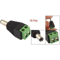 UK PLUS 10 X Male 2.1X5.5Mm Dc Power Cable Jack Adapter Connector Plug Led Strip Cctv Camera Use 12V (10 Male Adapter)
