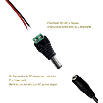 UK PLUS 10 X Male + 10 X Female Dc 2.1X5.5Mm Power Connector Cable Jack Adapter Connector 12V Plug For Led Strip Light And Cctv Camera