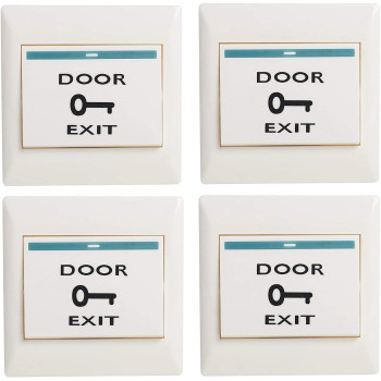 UK PLUS Dc12V Push Exit Release Button Switch For Door Access Control System (4 Pcs)