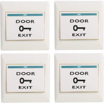 UK PLUS Dc12V Push Exit Release Button Switch For Door Access Control System (4 Pcs)