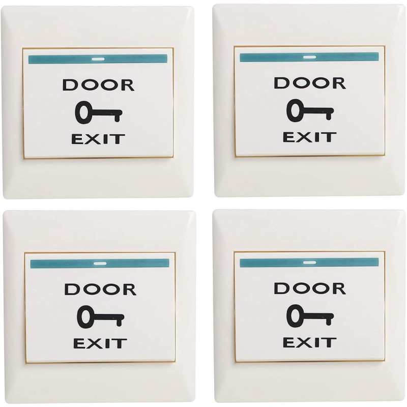 UK PLUS Dc12V Push Exit Release Button Switch For Door Access Control System (4 Pcs)