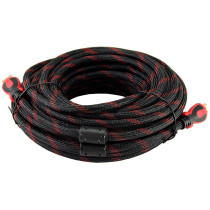 UK PLUS Hdmi Cable 10Metre/33Ft 2.0 Black/Red High Speed With Nylon Braided Cord Supports Ethernet