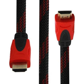 UK PLUS Hdmi Cable 20Metre/65.5Ft 2.0 Black/Red High Speed With Nylon Braided Cord Supports Ethernet