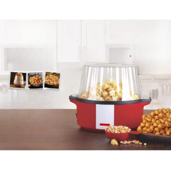 Popcorn Machine For Home Party | Electric Hot Stirring Popcorn Maker | Large Lid | Hot Popcorn Popper | Healthy Snack Maker