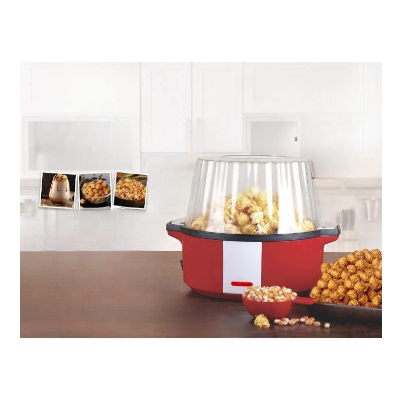Popcorn Machine For Home Party | Electric Hot Stirring Popcorn Maker | Large Lid | Hot Popcorn Popper | Healthy Snack Maker