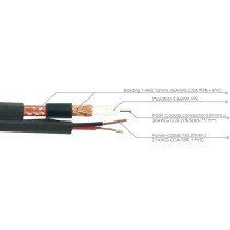 UK PLUS Cable Rg59 305M Siamese Cctv Combo Coaxial Rg59 20 Awg Video + 18/2 18Awg Power Cable Ul Surveillance Color Black