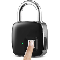 UK PLUS Fingerprint Padlock, Locker Lock, Smart Padlock, Keyless Lock, Intelligent Backpacks Bicycles Sports Lockers Cabinets Doors Padlock Usb Rechargeable (Black)