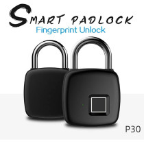 UK PLUS Fingerprint Padlock, Locker Lock, Smart Padlock, Keyless Lock, Intelligent Backpacks Bicycles Sports Lockers Cabinets Doors Padlock Usb Rechargeable (Black)