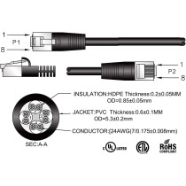 UK PLUS Cat 6 Ethernet Cable, 49 Ft Lan, Utp (15 Meters) Cat6, Rj45, Network, Patch, Internet Cable