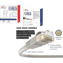 UK PLUS Cat 6 Ethernet Cable, 49 Ft Lan, Utp (15 Meters) Cat6, Rj45, Network, Patch, Internet Cable
