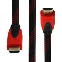 UK PLUS Hdmi Cable 3Metre/10Ft 2.0 Black/Red High Speed With Nylon Braided Cord Supports Ethernet