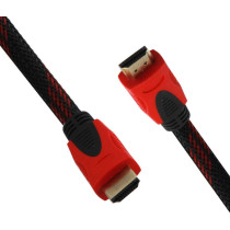 UK PLUS Hdmi Cable 3Metre/10Ft 2.0 Black/Red High Speed With Nylon Braided Cord Supports Ethernet
