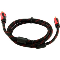 UK PLUS Hdmi Cable 3Metre/10Ft 2.0 Black/Red High Speed With Nylon Braided Cord Supports Ethernet