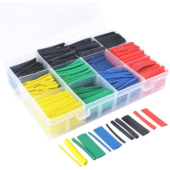 530Pcs/Set Heat Shrink Tubing Insulation Shrinkable Tube Assortment Electronic Polyolefin Ratio 2:1 Wrap Wire Cable Sleeve Kit