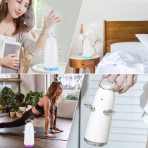 UK PLUS Mini Humidifier 230Ml Portable Hand-Held Usb Humidifier With 4-Hour Auto Shut-Off & Colorful Night Light Mute Humidification Cute Angel Ultrasonic Cool Mist Humidifier (Gold)