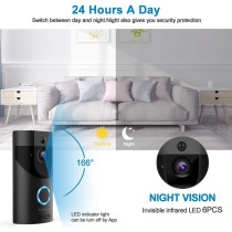 UK PLUS Wifi Smart Video Doorbell Camera Wireless Door Bell 720P Hd Wireless Home Security Doorbell Camera (With 2 Rechargeable Battery, 16Gb Storage Card) Uk-7080