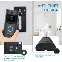 UK PLUS Wifi Smart Video Doorbell Camera Wireless Door Bell 720P Hd Wireless Home Security Doorbell Camera (With 2 Rechargeable Battery, 16Gb Storage Card) Uk-7080
