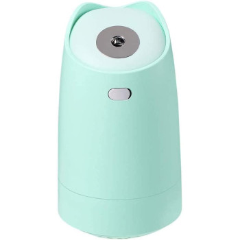UK PLUS Mini Humidifier 280Ml Portable Hand-Held Usb Humidifier With 4-Hour Auto Shut-Off & Colorful Night Light Mute Humidification Cute Ultrasonic Cool Mist Humidifier (Green)