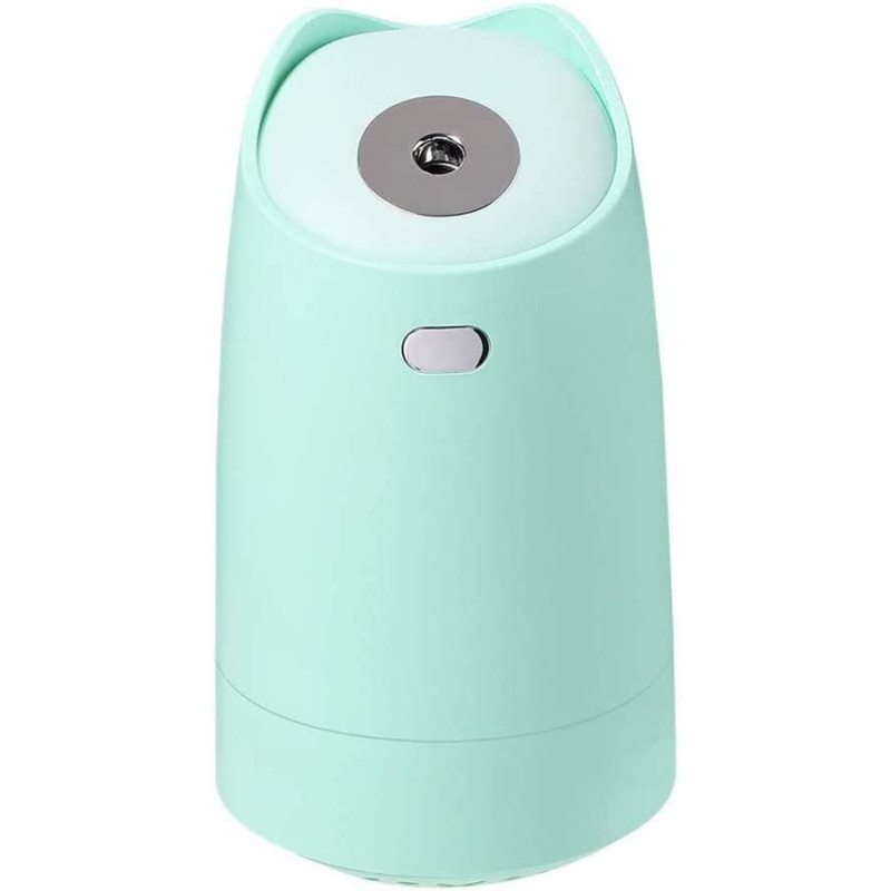 UK PLUS Mini Humidifier 280Ml Portable Hand-Held Usb Humidifier With 4-Hour Auto Shut-Off & Colorful Night Light Mute Humidification Cute Ultrasonic Cool Mist Humidifier (Green)
