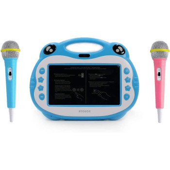 Atouch P06 Karaoke Video Learning Tablet With Mic,16Gb, 7 Inch 4G (Blue)